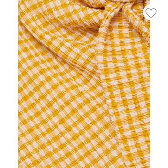 RHODE Ginny tie front  cut out plaid  women’s midi dress sunflower size 2 NWT - Picture 3 of 11